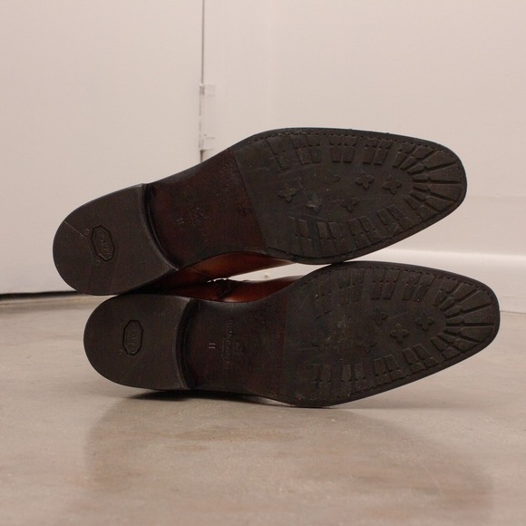 495$ Bruno Magli Angiolini Hand-burnished‎ calfskin Zip Boots